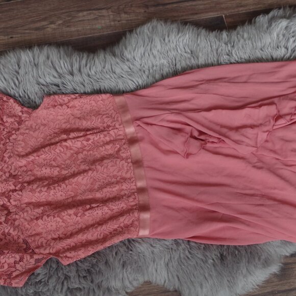 Beautiful Coral Elagant Floral Lace  Dress By Miusol - Picture 2 of 6